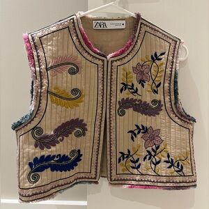Zara Vest with Colorful Embroidery